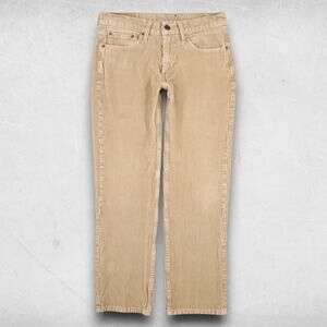 Levi's 514 Corduroy Pants Men's 29x30 Twill Classic Straight Leg Stretch Beige